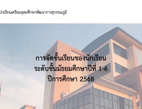 การจัดชั้นเรียนของนักเรียนระดับชั้นมัธยมศึกษาปีที่ 1-6 ปีการศึกษา 2568