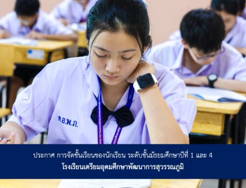 ประกาศการจัดชั้นเรียนของนักเรียน ระดับชั้นมัธยมศึกษาปีที่ 1 และ 4